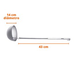 Kit Concha + Escumadeira Hotel Restaurante 14cm Ø Cabo 43 Cm - 2