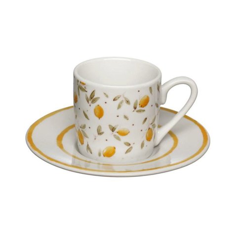 Jogo Xícaras Café / Cafezinho 80 Ml Lemon Porcelana