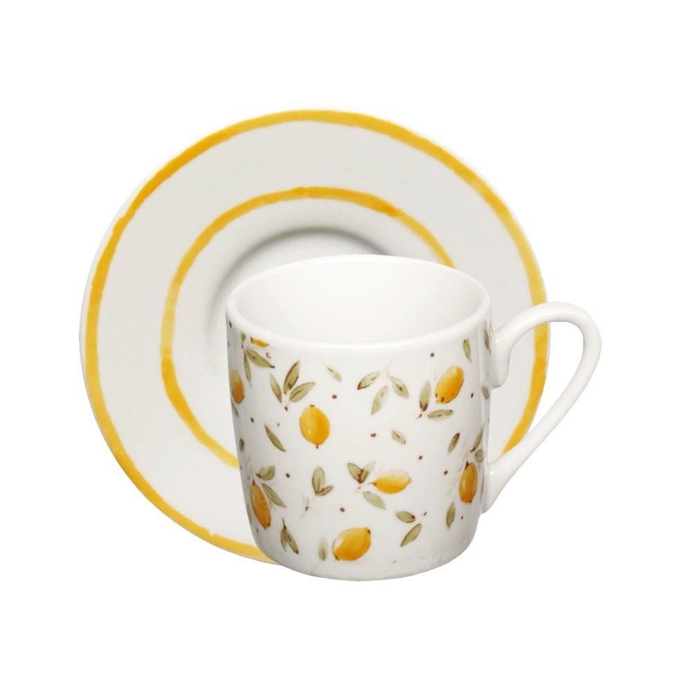 Jogo Xícaras Café / Cafezinho 80 Ml Lemon Porcelana - 3