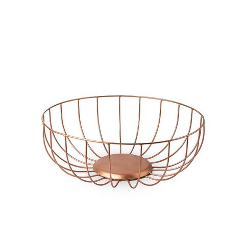 Fruteira Aramado Moderno Pintura Rose Gold Redondo