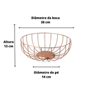 Ver imagem 4 de Fruteira Aramado Moderno Pintura Rose Gold Redondo