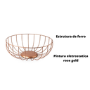 Ver imagem 5 de Fruteira Aramado Moderno Pintura Rose Gold Redondo