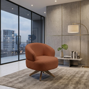 Ver imagem 2 de Poltrona Decorativa Chair Bouclé Terracota Premium Giratória Sala Dekorien