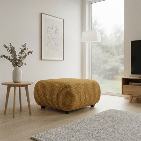 Puff Decorativo para Sala Orgânico Nara 60 cm Base Fixa Napoli D03 - D'Rossi