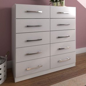 Cômoda 10 Gavetas Flórida Branco - Pnr Móveis