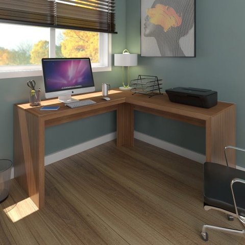 Mesa para Escritório Angular França Amêndoa - Pnr Móveis