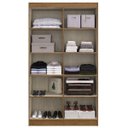 Ver imagem 3 de Guarda-roupa Solteiro 4 Portas Lyon 8 Prateleiras 40466 Off/white - Pnr Móveis