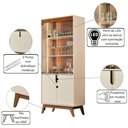 Ver imagem 3 de Cristaleira Paraty 4 Portas 3 Prateleiras MDF e MDP 70cm Off White Mais de Casa