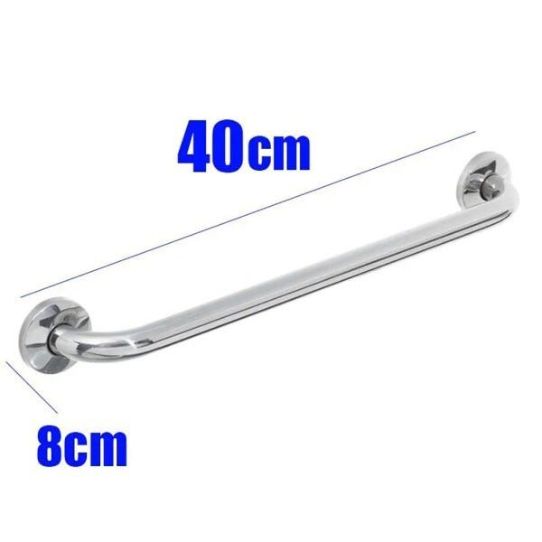 Alça de Apoio Banheiro Inox 40cm Barra Idoso Cadeirante Deficiente Acessibilidade kit 12 unds - 2