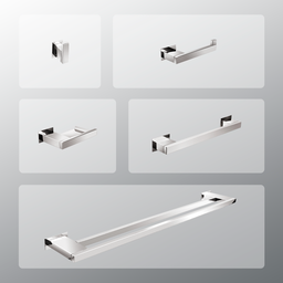 Kit Acessórios Para Banheiros 5 Peças Inox - Kromus Kitrt5a - 1