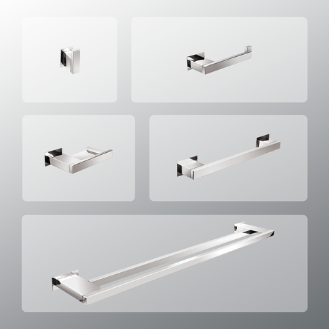 Kit Acessórios para Banheiros 5 Peças Inox - Kromus KITRT5A