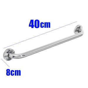 Alça de Apoio Banheiro Inox 40cm Barra Idoso Cadeirante Deficiente Acessibilidade