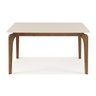Mesa de Jantar Moderna 4 Lugares 120cm Tampo com Vidro Base Madeira Maciça - Off White - 1