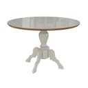 Ver imagem 1 de Mesa de Jantar Catalina Redonda 120cm - Tampo com Vidro - Base Madeira Maciça Torneada