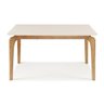 Mesa de Jantar 4 Lugares 120cm Tampo com Vidro Base Madeira Maciça - Off White - 1