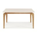 Ver imagem 1 de Mesa de Jantar 4 Lugares 120cm Tampo com Vidro Base Madeira Maciça - Off White