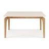 Mesa de Jantar 6 Lugares 135cm Cirrus - Tampo com Vidro - Base Madeira Maciça - Off White - 1