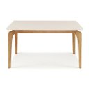 Ver imagem 1 de Mesa de Jantar 6 Lugares 160cm Cirrus Tampo com Vidro Base Madeira Maciça - Off White