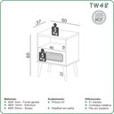 Ver imagem 3 de Mesa de Cabeceira Nature Tw48 Cor Freijo 1 Gaveta com Tela Sextavada Palha Natural 50 Cm - 69420