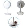 Espelho Maquiagem Led Ventilador Touch 5x Aumento Beleza USB Iluminador - 1