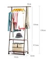 Ver imagem 2 de Arara de Roupas Cabideiro Sapateira Closet Multifuncoes Prateleira Com Rodas