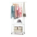 Ver imagem 1 de Arara de Roupas Cabideiro Sapateira Closet Multifuncoes Prateleira Com Rodas