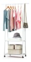 Ver imagem 1 de Arara de Roupas Cabideiro Sapateira Closet Multifuncoes Prateleira Com Rodas