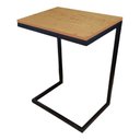 Ver imagem 1 de Mesa Apoio Lateral Sofá Cama Notebook Aço E Mdf 40x30cm - Canela