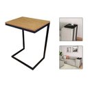 Ver imagem 3 de Mesa Apoio Lateral Sofá Cama Notebook Aço E Mdf 40x30cm - Canela