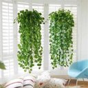 Ver imagem 5 de 2 Folhagem Verde Realista Heras Pendente Planta Artificial