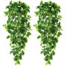 2 Folhagem Verde Realista Heras Pendente Planta Artificial - 1