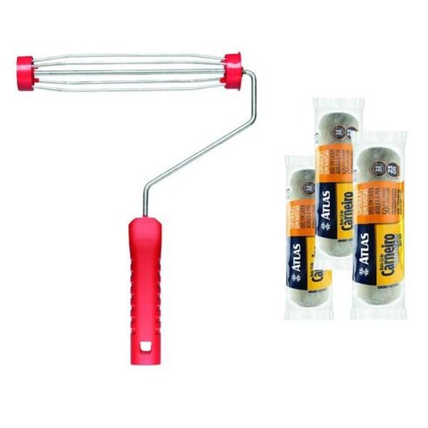 Kit Pintura 3 Rolos Lã Mista 228/2 e 1 Garfo Gaiola 23cm - Atlas