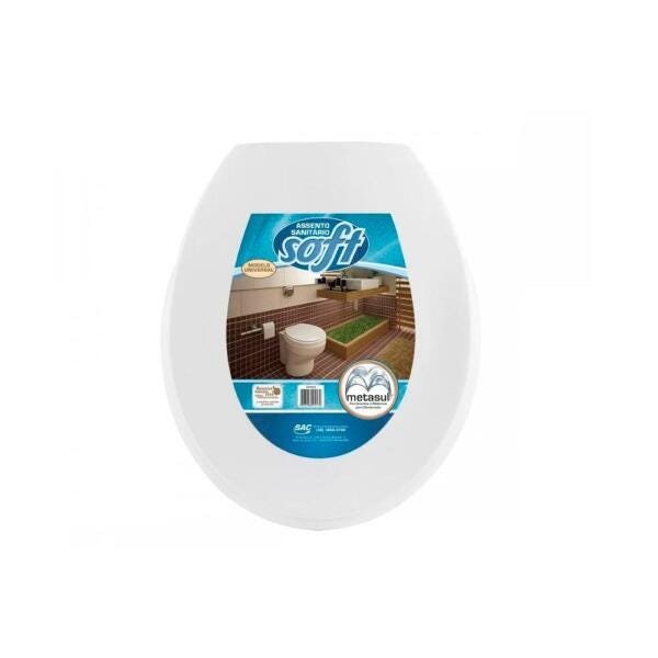 Kit 8 Assento Sanitário Plástico Soft Branco - Metasul - 3