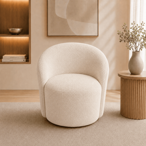 Poltrona Decorativa Yara Boucle Sala Estar Quarto Recepção Confortável