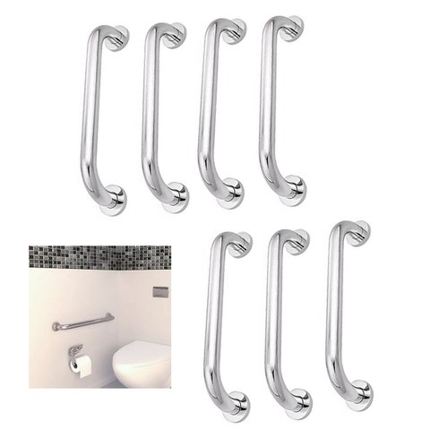 Alça de Apoio Barra 30cm Kit 7 Unidades Inox Idoso Banheiro Box Corrimao Acessibilidade Suporte Comp