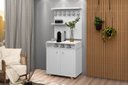 Ver imagem 1 de Buffet / Aparador Com Painel ST Para o Cantinho do Café Estilo Retrô Com Pés em Madeira 2 Portas Com