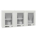 Ver imagem 1 de Armário Aéreo Cozinha Modulado Star New 3 Portas c/Vidro Branco - Telasul