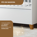 Ver imagem 7 de Berço Americano Magia com Pés em Madeira Maciça Branco