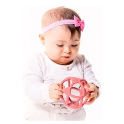 Mordedor Silicone Bola Flexível Rosa +4meses Buba - 3