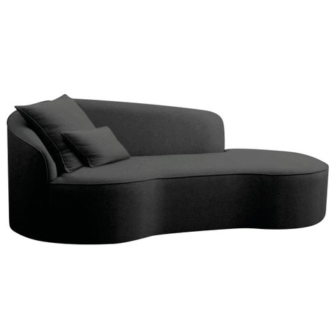 Divã Recamier Curvo Sala de Estar Recepção Inglaterra 150cm Lado Direito Linho