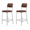Kit 2 Banquetas Alta Cozinha Americana Gourmet Bar Balcão em Aço Cromado Reforçado Vintage Marrom - 3