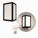 Ver imagem 1 de Arandela Luminária Vitra 3 Vidros Externa Preta + Led A60 12w Br. Frio St2953