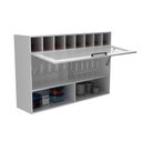 Ver imagem 3 de Armário Aéreo Grazi 120cm em MDF Branco com Nichos, Adega e 1 Porta de Vidro Basculante -