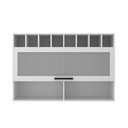 Ver imagem 6 de Armário Aéreo Grazi 120cm em MDF Branco com Nichos, Adega e 1 Porta de Vidro Basculante -