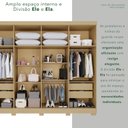Ver imagem 7 de Guarda-Roupa Casal 8 Portas 4 Gavetas com Pés França Espresso Móveis Cinza/Jequitibá/Granizo