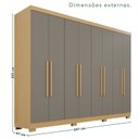 Ver imagem 4 de Guarda-Roupa Casal 8 Portas 4 Gavetas com Pés França Espresso Móveis Cinza/Jequitibá/Granizo