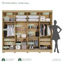 Ver imagem 6 de Guarda-Roupa Casal 8 Portas 4 Gavetas com Pés França Espresso Móveis Cinza/Jequitibá/Granizo