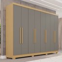 Ver imagem 1 de Guarda-Roupa Casal 8 Portas 4 Gavetas com Pés França Espresso Móveis Cinza/Jequitibá/Granizo