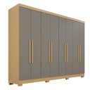 Ver imagem 3 de Guarda-Roupa Casal 8 Portas 4 Gavetas com Pés França Espresso Móveis Cinza/Jequitibá/Granizo