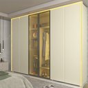 Ver imagem 3 de Guarda Roupa 6 Portas 2 Portas Reflecta Led 100% Mdf - Gelius